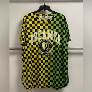 Plus Size DREAMER Mesh Baseball Short Sleeve Tee